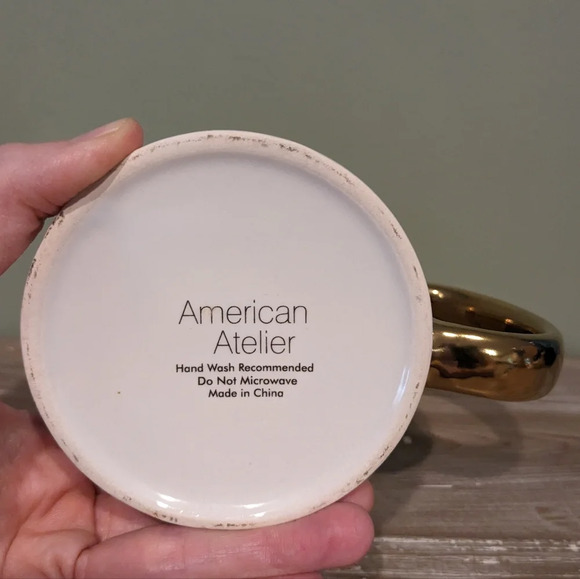 AMERICAN ATELIER Gold Accented Racoon Mug Mug - Picture 4 of 5